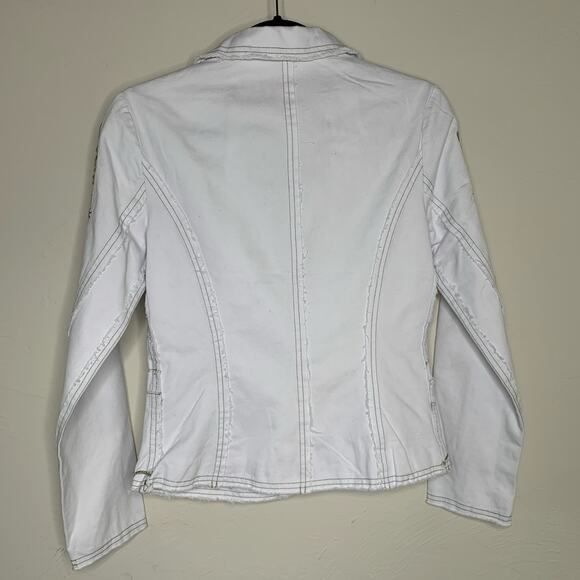 NWT Lovestitch White Embroidered Blazer Size Medium - Picture 6 of 10